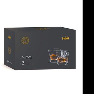 New Crystal Aurora Old Fashion Whiskey Glasses Set